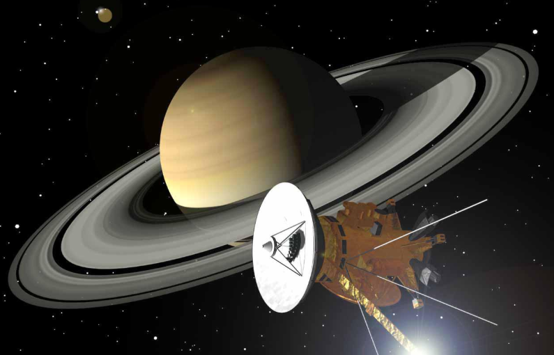 1980年11月,旅行者1号成功飞掠土星,同时对土星开始考察.