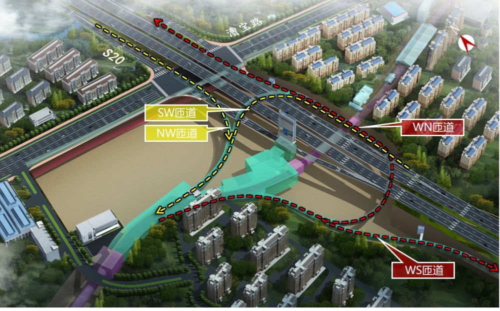 嘉闵立交效果图漕宝路快速路西起嘉闵高架,东至桂平路,沿线穿越谁江