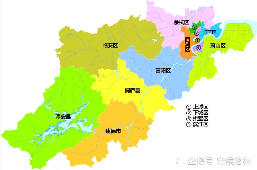 杭州主城区域划分图图片