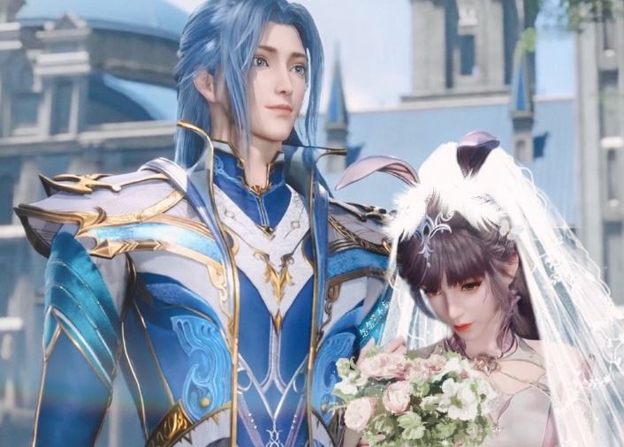 斗罗大陆三舞即将订婚大神为小舞绘制四种风格的婚纱蓝色婚纱瞩目