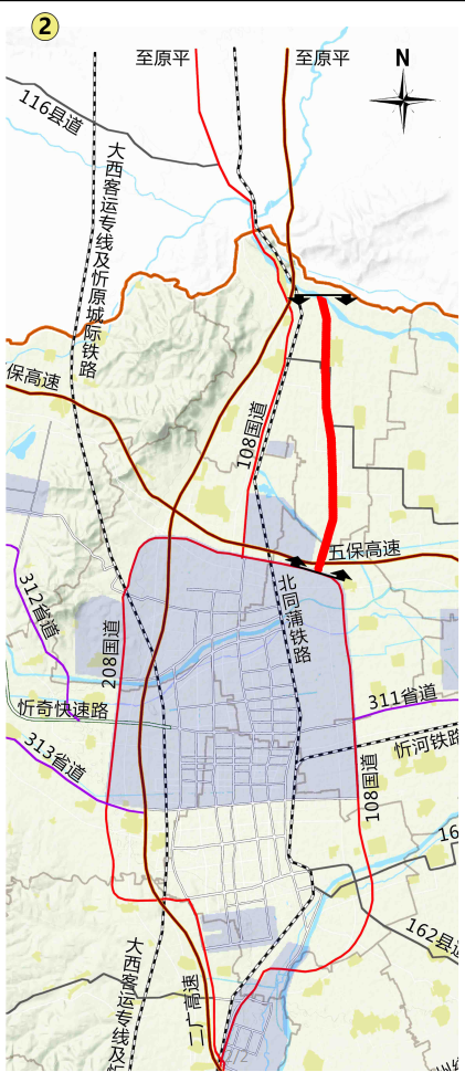 忻州中心城区用地规划图忻州市规划和自然资源局公示时间:2021年3月25