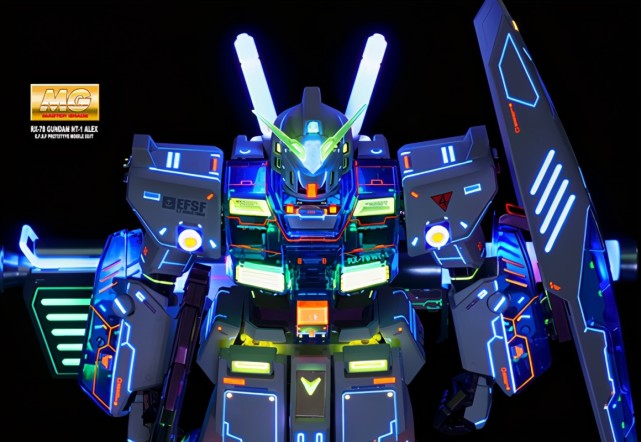 模玩控:巧用荧光漆,夜店风彩透nt1 2.0高达模型