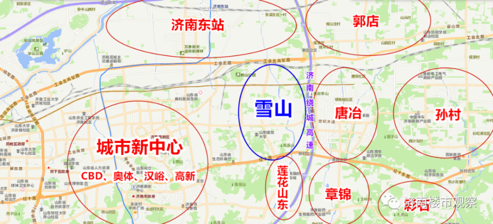 高新区核心区,cbd,奥体,汉峪金谷被定义为济南城新中心,而雪山万科城
