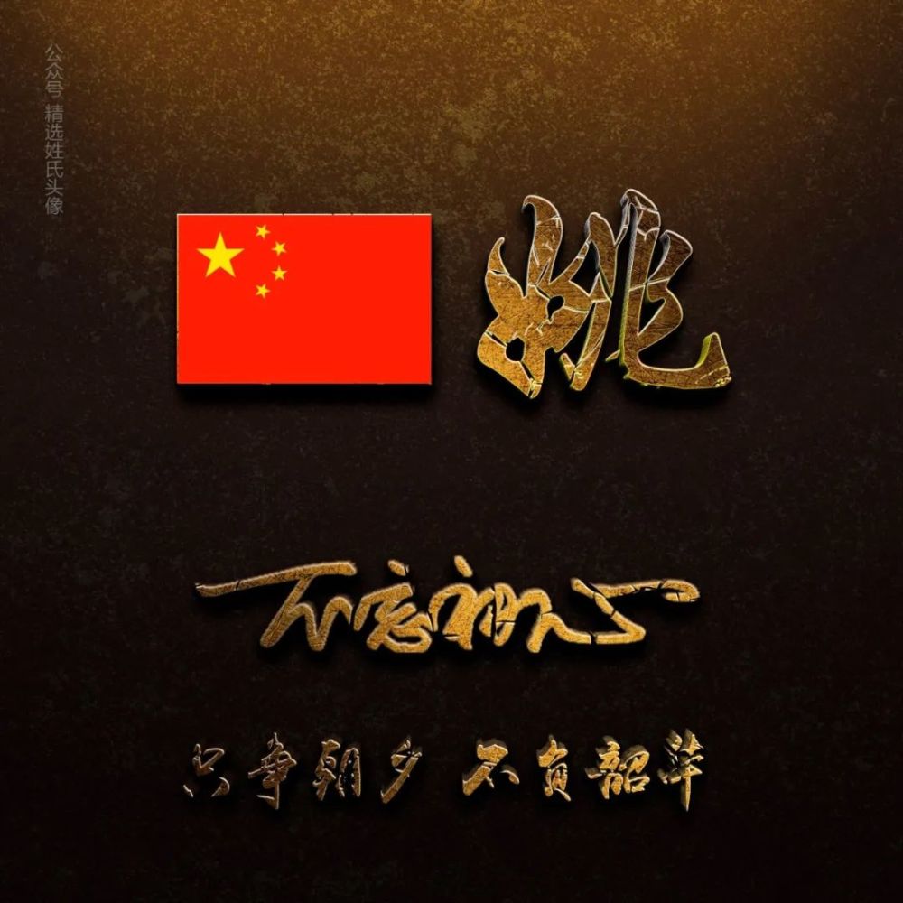 20213d立体爱国姓氏头像五星红旗版只争朝夕不负韶华