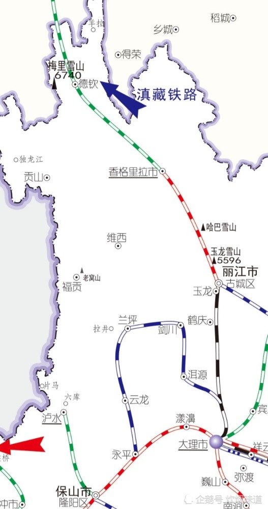 滇藏铁路目前已经通到了丽江从丽江市到香格里拉这一段铁路正在建设