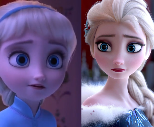 官方公开迪士尼公主小时候的样子艾莎好可爱乐佩胖嘟嘟