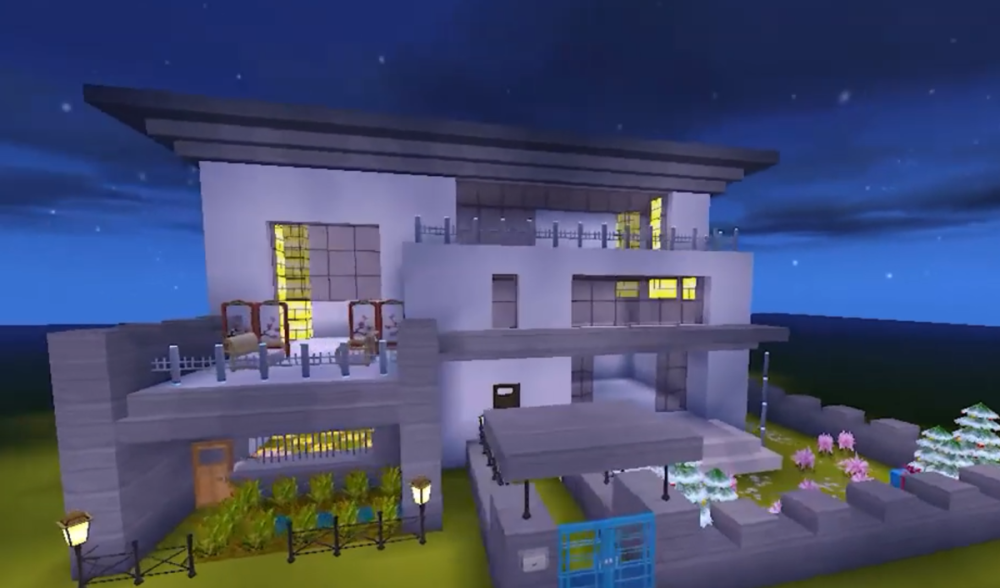 迷你世界这栋很具现实风格的别墅新手也能掌握设计方法