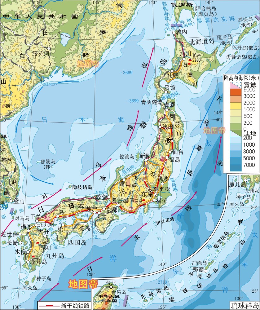 日本海域面积地图图片