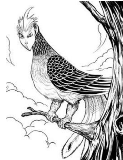 《山海经·大荒北经》中记载:"北海之渚中,有神,人面鸟身,珥两青蛇,践