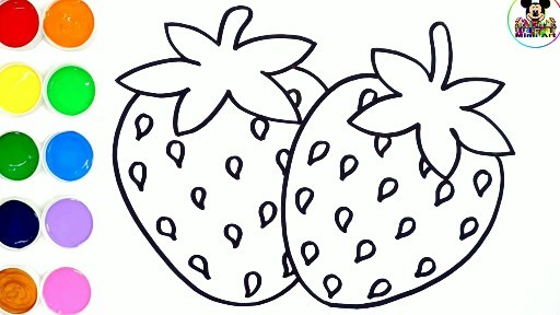 宝宝如何绘制草莓并涂色?