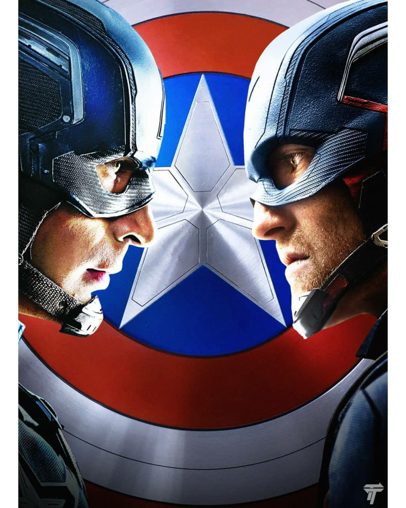 命运早已注定新旧美国队长对比饭制海报亮了猎鹰与冬兵