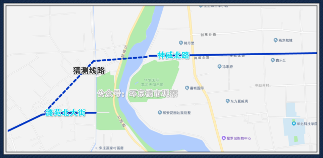 1,神威北大街分析:4条跨界道路分别为:三河神威北大街,大厂厂通路