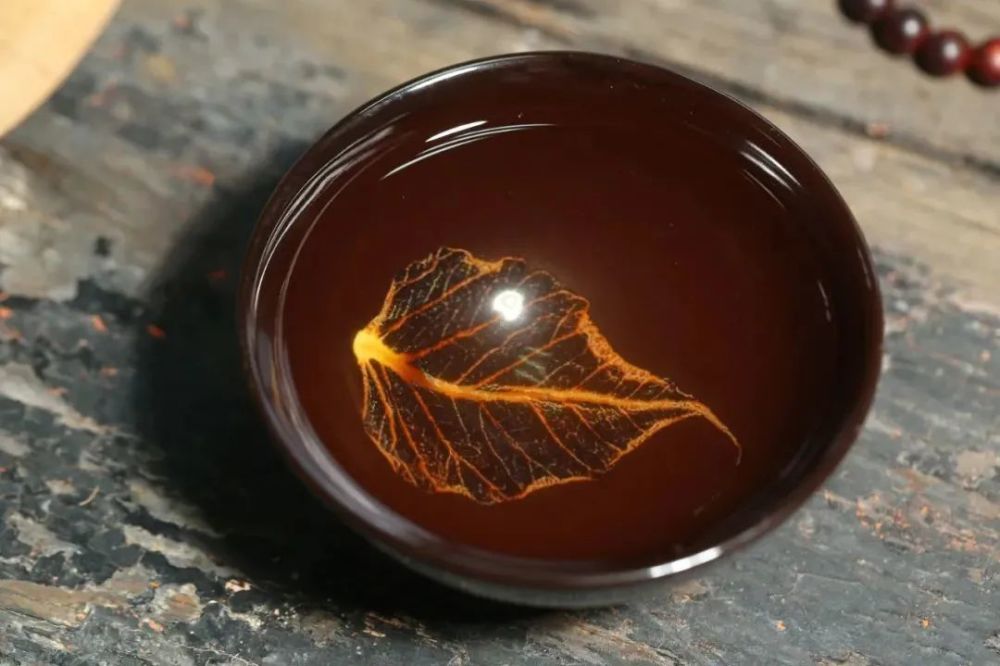 ソフトパープル 中国 南宋 吉川窯 木葉天目碗 一對 C R4467 - 通販