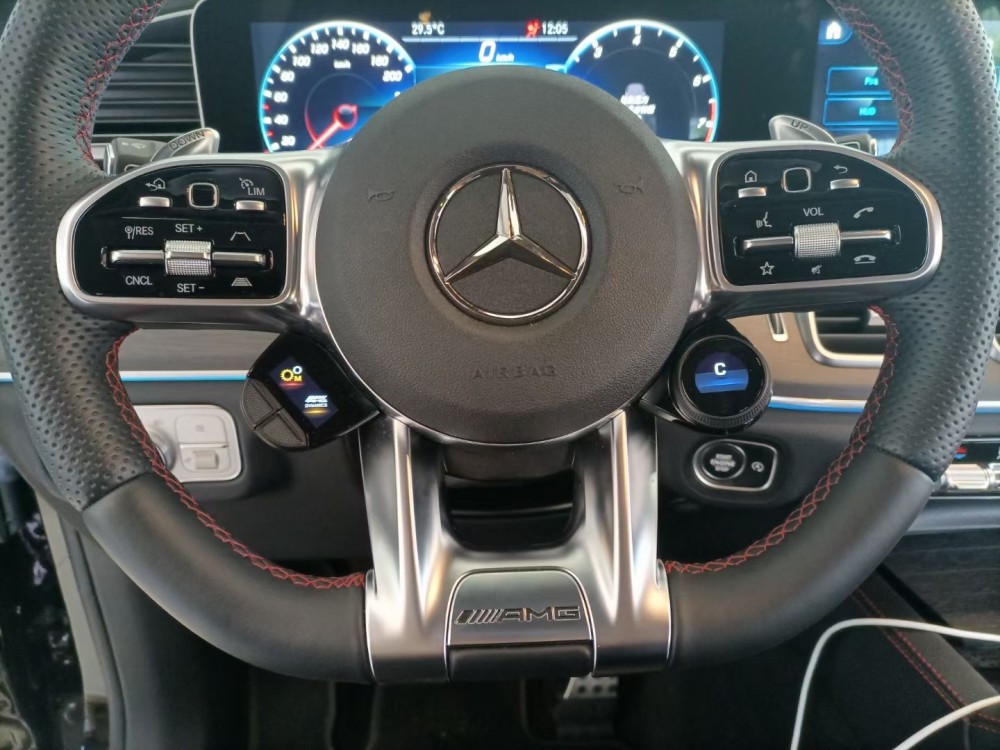 豪车道21款奔驰gle53升级方向盘旋钮阀门运动排气