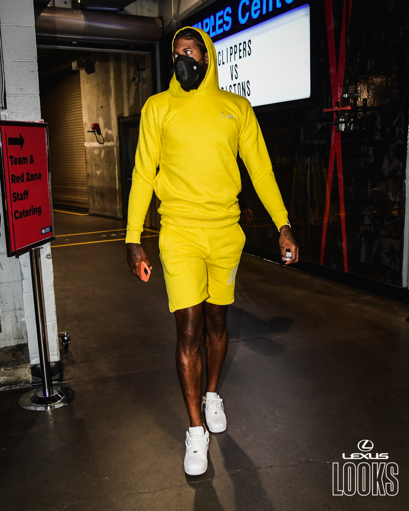 时尚nba保罗乔治全身明黄色实属真黄色泡椒