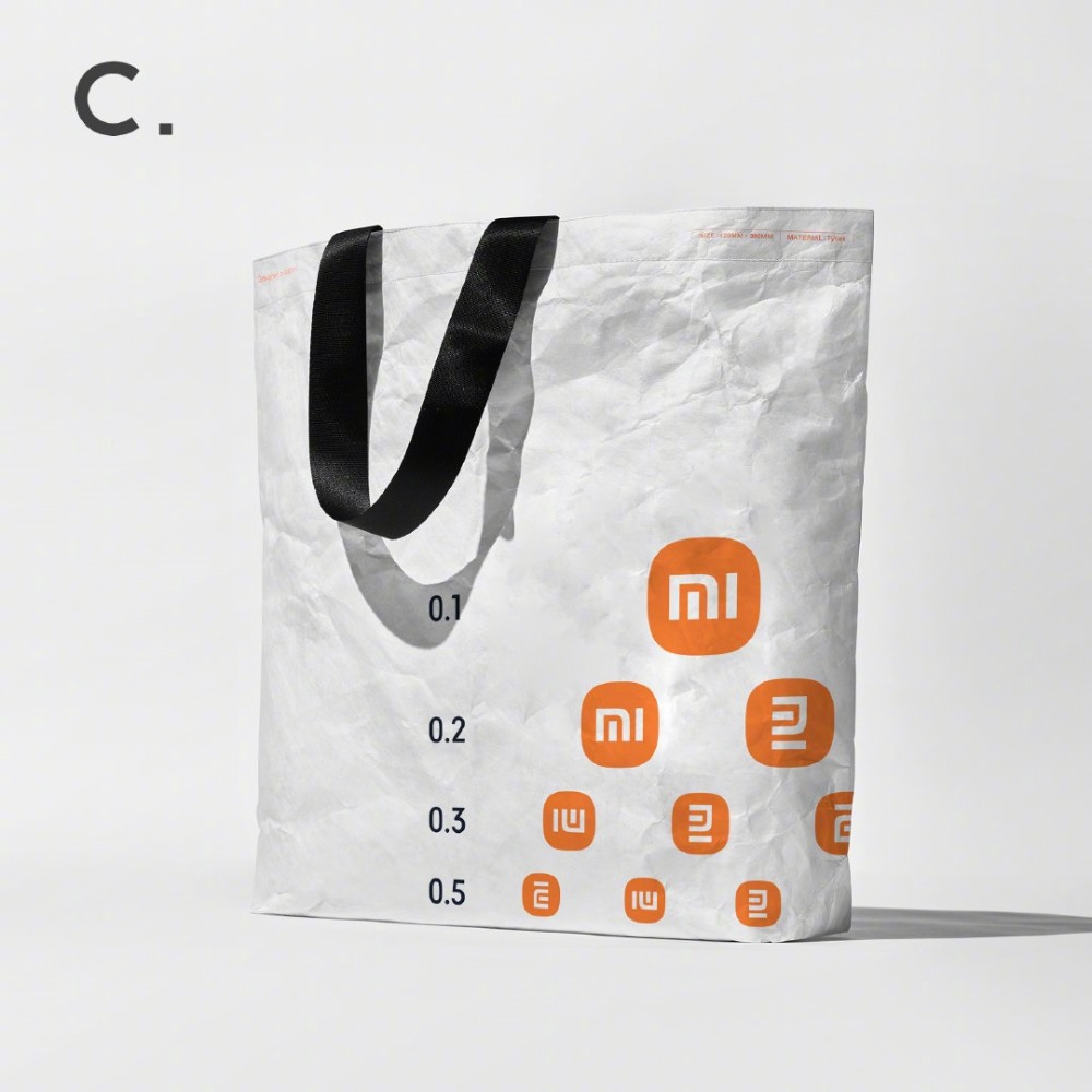 小米推出三款限量环保袋,印有新 logo 制作的视力表_腾讯新闻