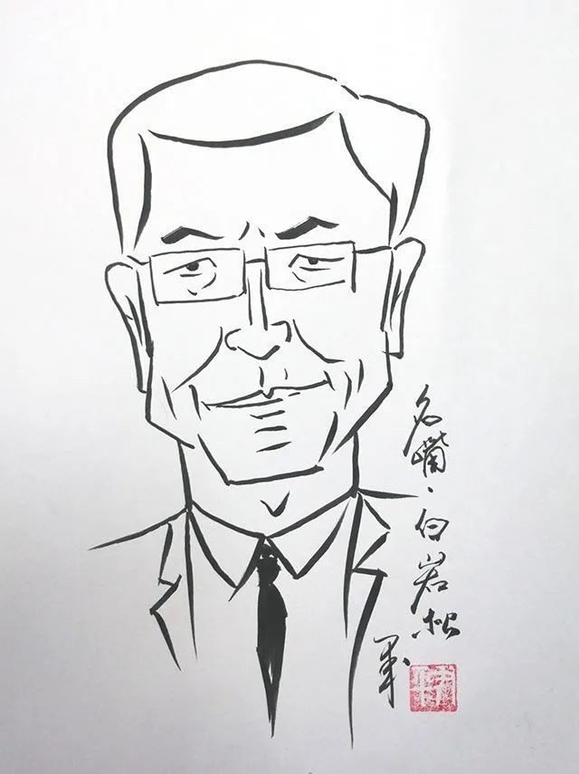 著名主持人,记者,作家白岩松漫画肖像