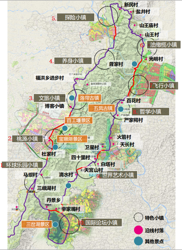 旅游环线串联景点图▲成都龙泉山城市森林公园旅游环线效果图建丑后
