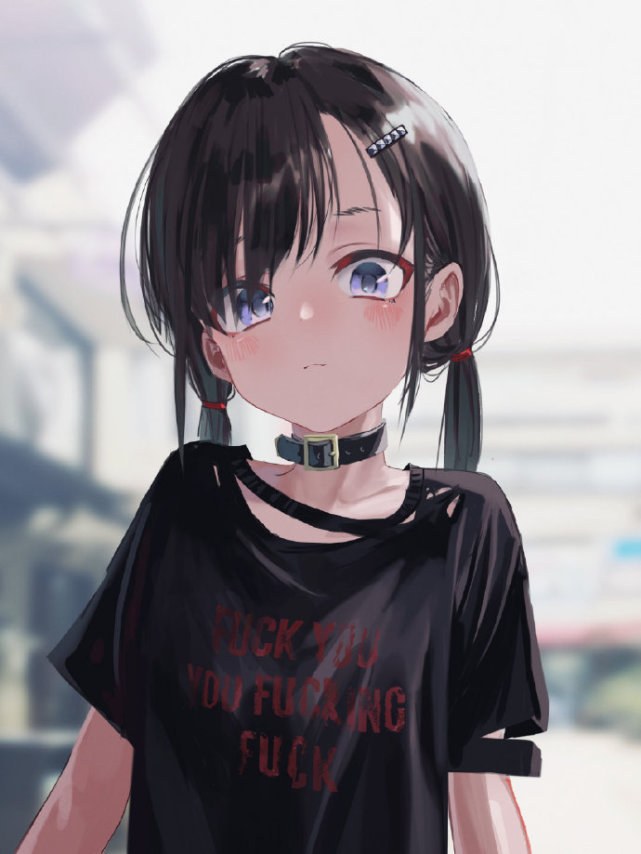 黑发小女孩暗黑系绘画风格日本画师なで肩67676767