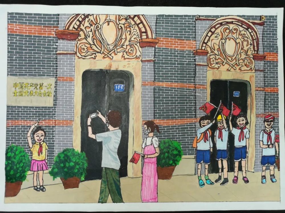 小小少年心向党漕娃用画笔描绘百年党史