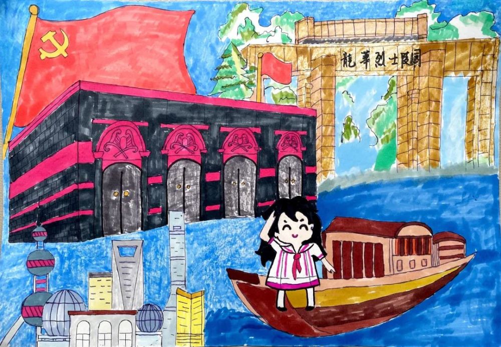小小少年心向党漕娃用画笔描绘百年党史