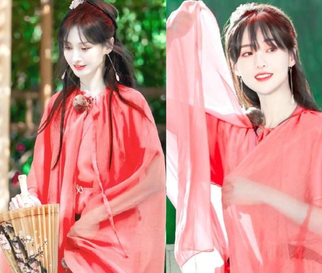 郑爽被封杀前拍戏花絮曝光红衣造型秒变贝微微哭戏堪称演技巅峰