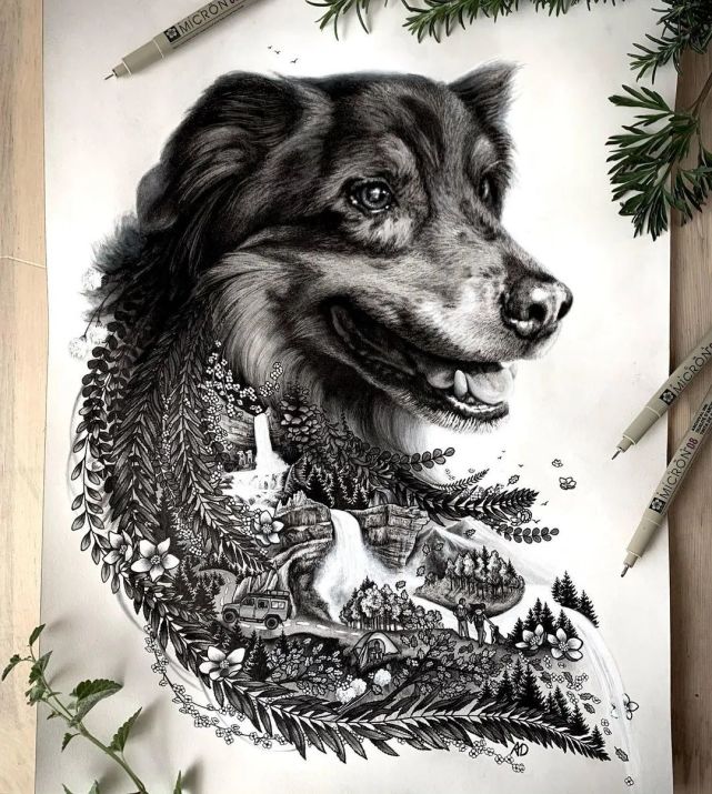 用针管笔竟画出了无比精细的画作太真实了