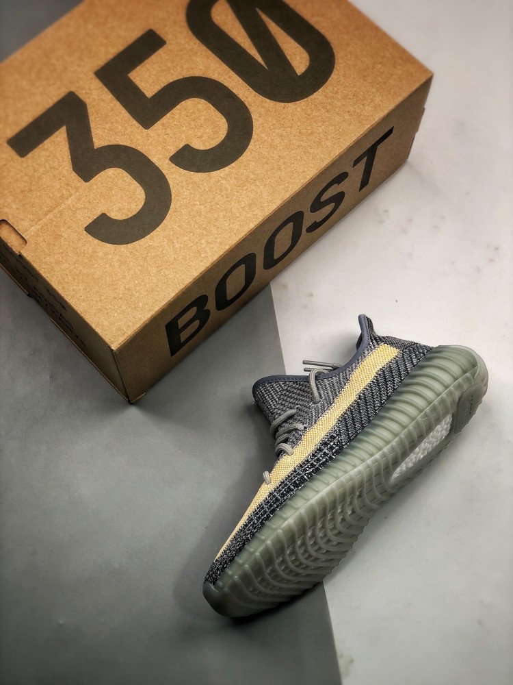yeezy350v2ashblue水洗丹宁椰子鞋
