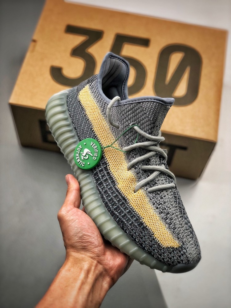 yeezy350v2ashblue水洗丹宁椰子鞋