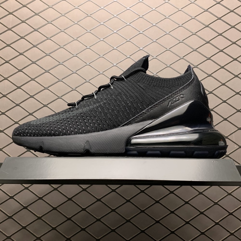 nike max 270 飞织鞋面 黑色 半掌气垫跑步鞋_腾讯新闻