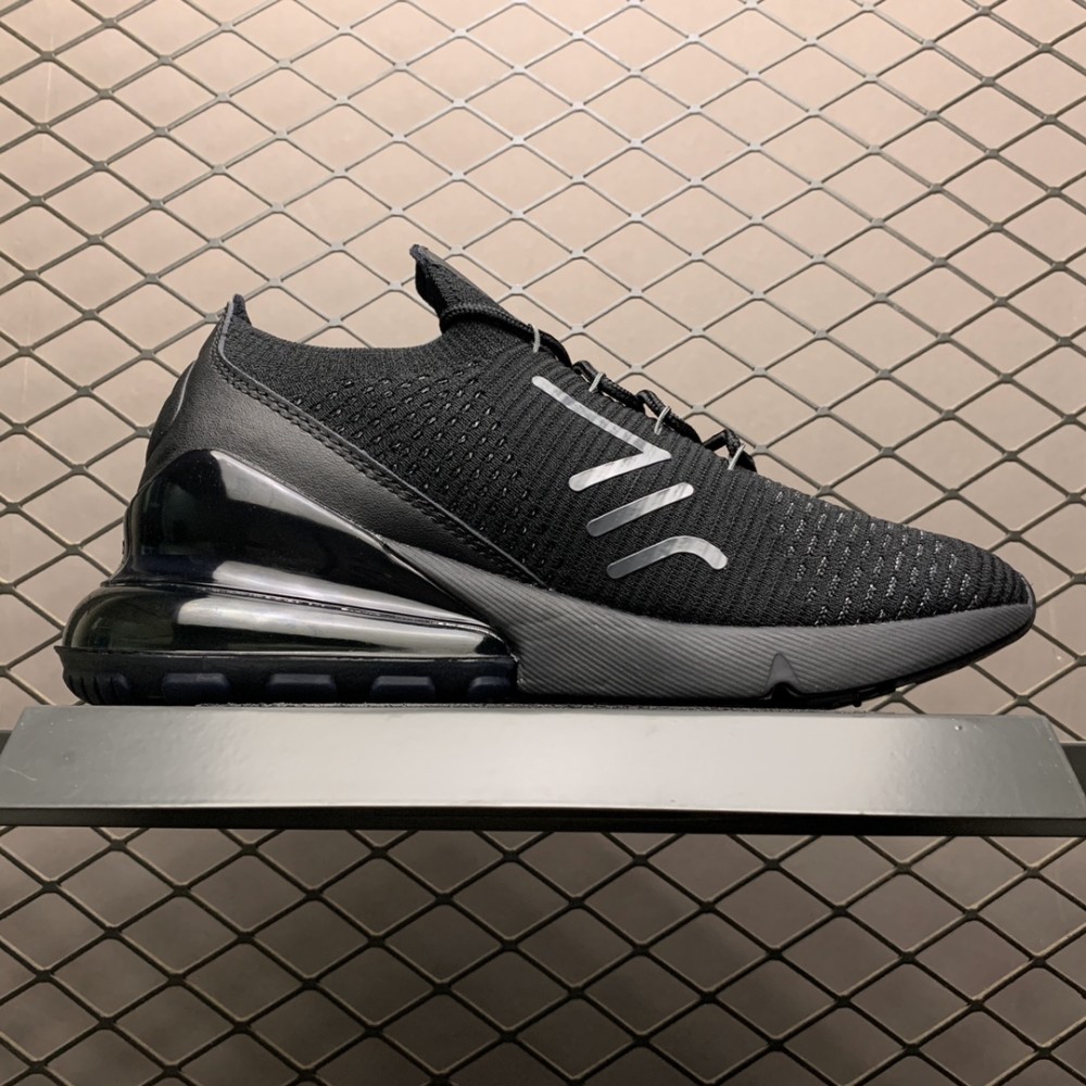 nike max 270 飞织鞋面 黑色 半掌气垫跑步鞋_腾讯新闻