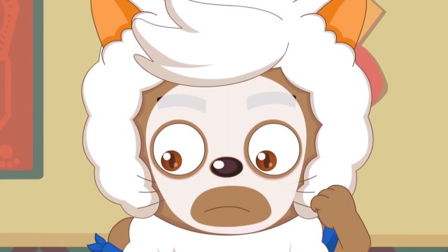 喜羊羊与灰太狼沸羊羊的几款造型长毛状态傻乎乎第五款很娘