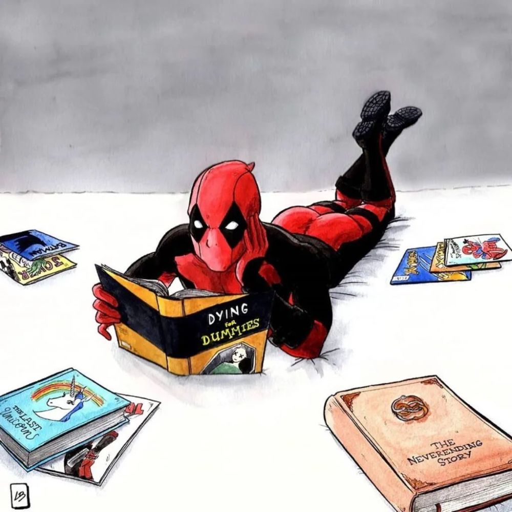 看书的死侍打牌的皮卡丘做绘画模特的钢铁侠与朋友视频聊天的黑寡妇