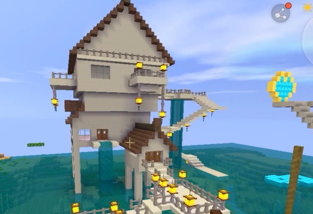 迷你世界搭建一座海面上的城堡简单设计不输高端建筑物的观感