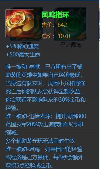 装备理解之凤鸣指环你不知道的小件神器
