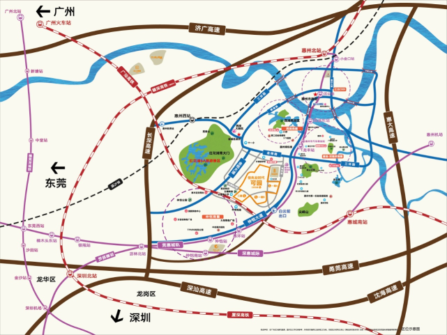 臨近國家5a級景區——紅花湖,靠近莞惠輕軌龍豐站及惠州市汽車客運站