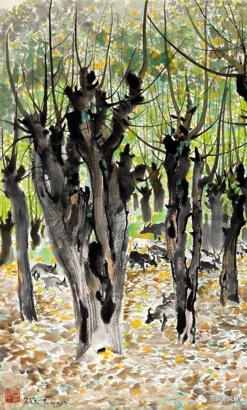 吴冠中的树与牛太美了