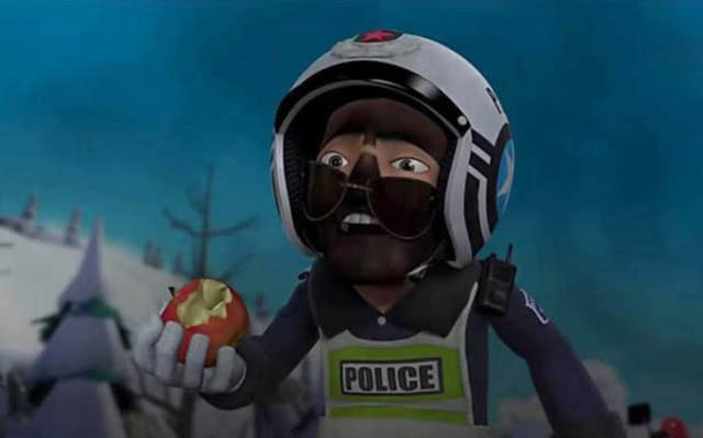 可是即使是这样,我们可怜的警察叔叔也还是遭了秧,站在地上站