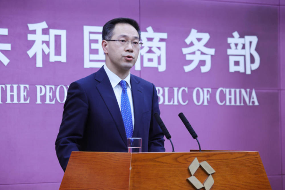 商务部新闻发言人高峰.图片来源:商务部网站