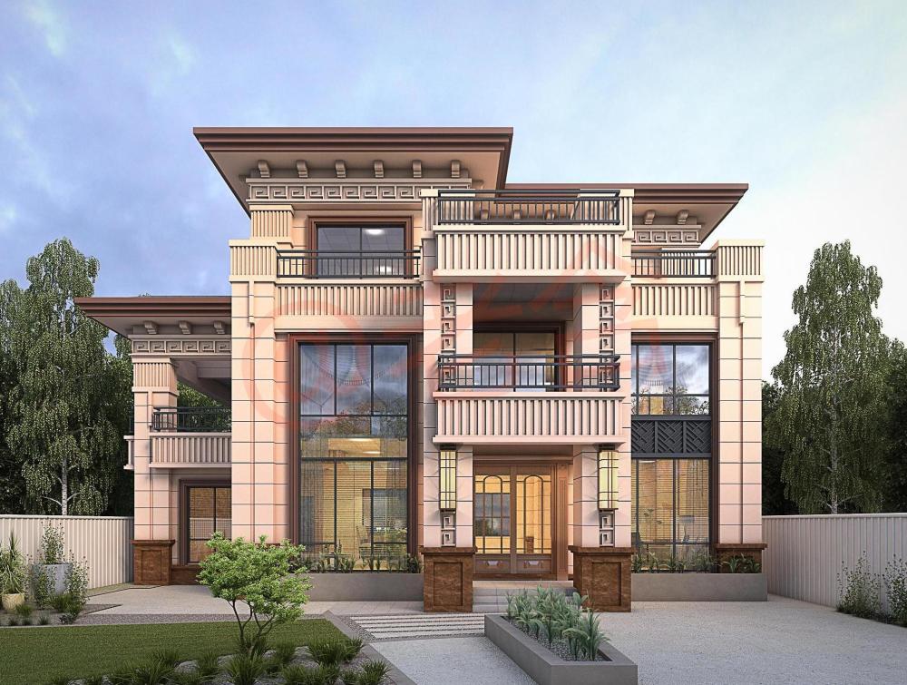 在宁静的乡村里盖一栋中式风格的别墅,尽享天伦之乐