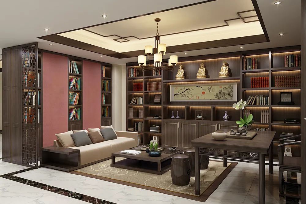 新中式书房茶室美图超现实照片级效果图分享