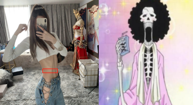 腐团儿大秀腹肌却神似海贼王布鲁克安德罗妮却直言他喜欢胖的