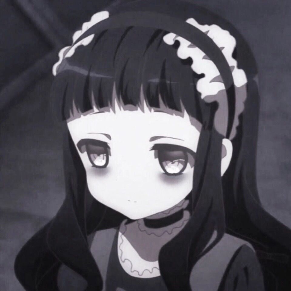 冷酷暗黑系黑白动漫女生头像135