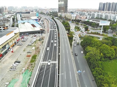 105国道沙朗立交主桥通车