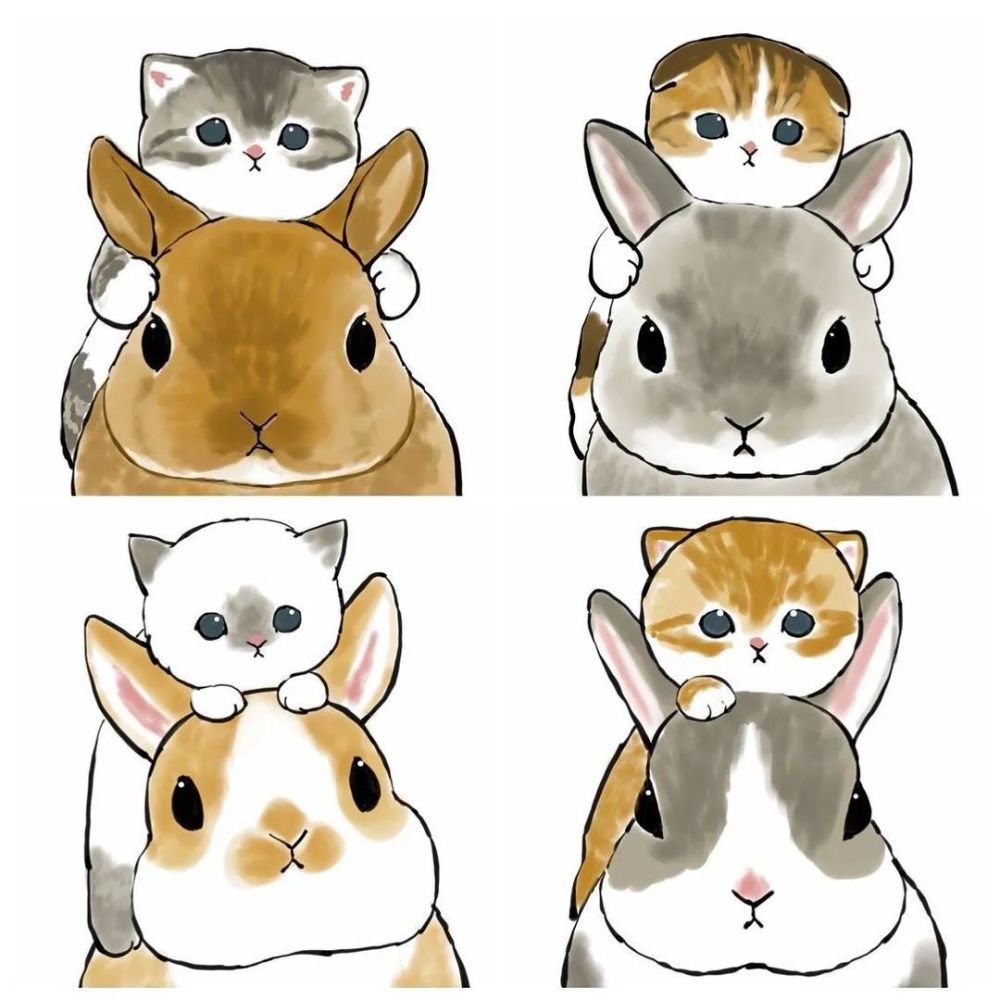 超可爱猫猫手绘图傻傻的小猫萌翻了