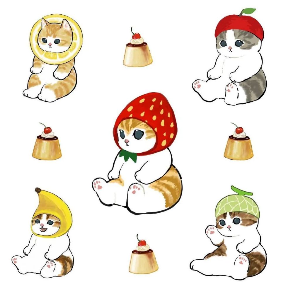 超可爱猫猫手绘图傻傻的小猫萌翻了