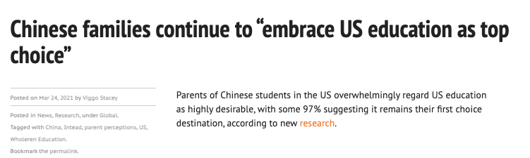 97％中国留学家庭首选美国，原因出奇一致……