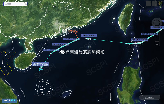 南海戰略態勢感知:美空軍電子偵察機繞西沙群島進行偵探作業