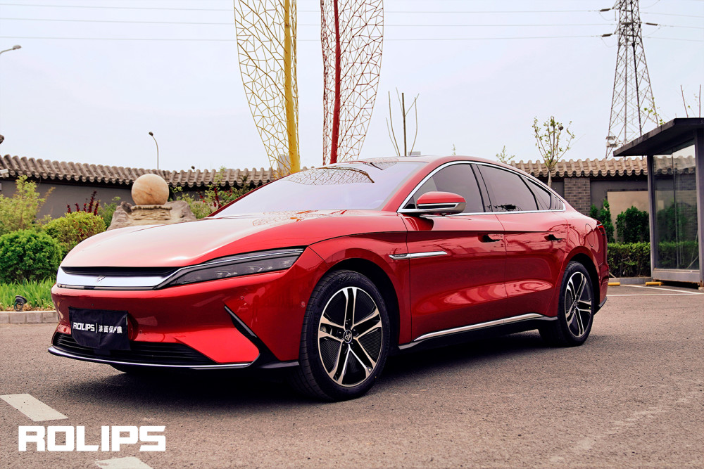 比亚迪汉rs90赤焰帝红浴火重生