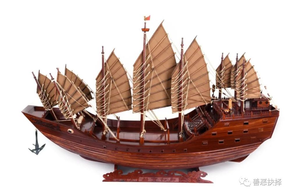 郑和下西洋宝船模型大明时期,郑和下西洋,出使船队遭遇飓风.